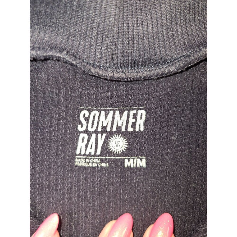 Sommer Ray Women's Ripped Long Sleeve Zip-up Crop Jacket Size M - Picture 5 of 8